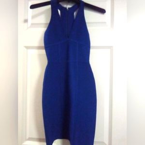 BCBG MAXAZRIA, size XXS, Royal Blue Gemma T Back Razor Fitted Dress